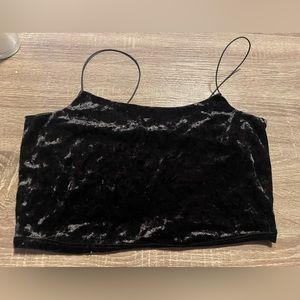 Garage black velvet tank top size M